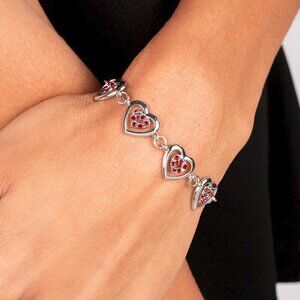Paparazzi Jewelry Accessories - Catching Feelings - Red Bracelet - Vintage